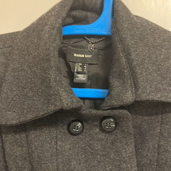 NWOT Mango Short Wool Coat in a Dark Grey in Size UK M!Super warm & classy - Picture 3 of 17